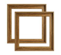 FOLKOR Canvas Floater Frame for 8x8 Prints or Oil Paintings, 2 Pack 0.9 Inch Depth Floating Frame for Stretched Canvas Art, Home Office Gallery Wall Decor, Horizontal or Vertical Display (Brown)
