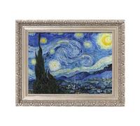 FOLKOR DIY Solid Wood Frame for 16x20 Canvas Oil Paintings, 2.4" Wide Antique Silver Ornate Picture Frame for Landscape Portrait Prints Posters (Empty Frame Only, No Plexiglass & Backing Board)