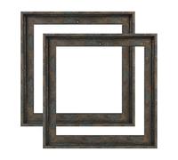 FOLKOR Farmhouse Canvas Floater Frame for 12x12 Oil Paintings, 2 Pack Square Floating Frame with 0.9 Inch Deep for Art Prints Artwork Coffee Shop Library Exhibition Wall Decor (Blue and Gold)