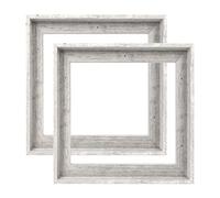 FOLKOR Farmhouse Floating Frame for 12x12 Canvas Oil Paintings, 2 Pack Canvas Frames with 0.9” Deep, Floater Frame for Canvas Prints Wall Art Guest Room Bedroom Kitchen Decor (Distressed White)