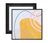 FOLKOR Floater Frame for 6x6 Canvas Paintings with 0.6-0.8” Deep, 2 Pack Square Canvas Floating Frame for Oil Paintings Art Prints Artwork, Horizontal or Vertical Display (Black)