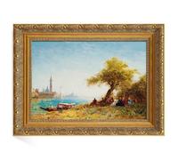 FOLKOR Ornate Plein Air Frame for 16x24 Stretched Canvas Prints, 2.4” DIY Vintage Gold Solid Wood Art Frames for Portraits Wedding Family Animal Memorial Oil Paintings, No Cover & Back