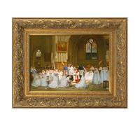 FOLKOR Retro Ornate Frame for 24x30 Canvas Prints, DIY 3.7" Wooden Art Frame for Italian Renaissance Paintings, Gallery Wall Art for Home Office Museum Library Book Shop Decor, No Glass & Back (Gold)