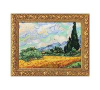 FOLKOR Solid Wood Frame for 12x16 Canvas Paintings, Finished Antique Ornate Canvas Frame for Oil Painting Art Prints, 12x16 Gold Frame for Home Living Room Wall Decor (Empty Frame, No Backboard)