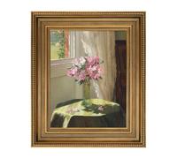 FOLKOR Vintage Canvas Frame for 5x7 Art Prints Oil Paintings, 2.4" Extra Wide Ornate Open Back Wall Picture Frames for Landscape Family Animal Memorial Portraits, No Glass & Backing (Gold)