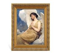 FOLKOR Vintage Gold Frame for 24x30 Paintings Prints, DIY Wood Ornate Frame with Open Back, No Front Cover, Baroque Canvas Frame for Landscape Portrait Gallery Wall Hallway Fireplace Decoration