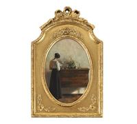 FOLKOR Vintage Gold Framed Wall Art Living Room Decor, Graceful Women Reading Portrait Canvas Prints for Book Lovers, Aesthetic Poster Oil Paintings Artwork for Hallway Bedroom Coffee Book Shop, 4x6