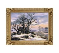 FOLKOR Wood Canvas Frame for 10x12 Oil Paintings, Finished 10x12 Gothic Ornate Frame for Wall Art Prints, Luxury Vintage Painting Frame for Home Office Decor, No Back & Cover (Gold)