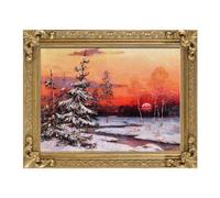 FOLKOR Wood Canvas Frame for 12x16 Oil Paintings, Finished 12x16 Gold Ornate Frame for Wall Art Prints, Luxury Vintage Painting Frame for Home Office Decor, No Back & Cover (Gold)