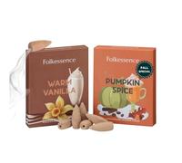Folkulture Backflow Incense Cones for Waterfall (Pumpkin Spice and Warm Vanilla, Pack of 2 (30 Cones))