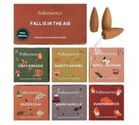 Folkulture Backflow Incense Cones Scented | Set of 6 (60 Fall Incense Cones) for Relaxation | Vanilla Inscents or Fall Scents for Home | Apple Caramel Inscents Cone Variety Pack | Fall Essentials