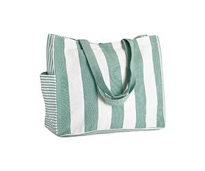 Folkulture Beach Bag for Women | 17 x 14 Inch - 100% Cotton Beach Tote Bag with Zipper Pocket Inside, Large Woven Pool Bag
