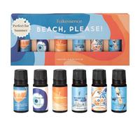 Folkulture Beach Essential Oil Set of 6 | Summer Essential Oils for Diffusers for Home, Humidifiers, Aromatherapy | Neroli, Grapefruit Fragrance Oil for Diffuser, Candle, Soap Making - Summer Vibes