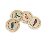Folkulture Decorative Coaster Set for Coffee Table | Farmhouse Coasters for Table Decor | Rustic Drink Coasters for Cocktails | 5.5" Round Beautiful Coaster for Gifts for Women