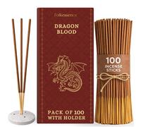 Folkulture Fall Incense Sticks with Holder (100 Sticks) | Dragon Blood Autumn incense for Aromatherapy, Relaxation | No Charcoal, 45 Min, Non Toxic Incense Sticks |Home Decor Gifts For Fall Essentials