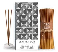 Folkulture Fall Incense Sticks with Holder (120 Sticks) | Leather Oud incense for Aromatherapy, Relaxation | No Charcoal, 45 Min, Non Toxic Incense Sticks | Incense Gifts For Fall Essentials