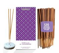 Folkulture Fall Incense Sticks with Holder (120 Sticks) | Vanilla & Cashmere incense for Aromatherapy, Relaxation | No Charcoal, 45 Min, Non Toxic Incense Sticks | Incense Gifts For Fall Essentials