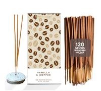 Folkulture Fall Incense Sticks with Holder (120 Sticks) | Vanilla & Coffee incense for Aromatherapy, Relaxation | No Charcoal, 45 Min, Non Toxic Incense Sticks | Incense Gifts For Fall Essentials