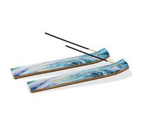 Folkulture Incense Holders or Incense Stick Holder, Incense Burner and Insencesticks Holder or Ash Catcher for Insense Sticks and Joss Sticks, Set of 2, Mango Wood, 25cms long, Galaxy