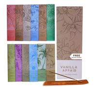 Folkulture Incense Sticks (240 Sticks) | Set of 12 Premium Incense Sticks Variety Pack Aromatherapy Gifts | No Charcoal, Organic, Non Toxic, 45 Mins, Long Burning Palo Santo, Vanilla Insence-Sticks