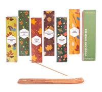 Folkulture Incense Sticks | Set of 6 (120) Insence-Sticks with Holder for Relaxation | Cedarwood, Amber Incenses | Organic, Slow Burning Vanilla Inscents for Home | Inscent-Stick for Meditation