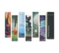 Folkulture Incense Sticks - Set of 6 Insenses (120 Insence Sticks) - White Sage, Sandalwood, Amber Space, Peach Fields Inscents, Incense Sticks Multipack, Inciensos or Incents - Magic