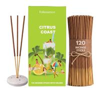Folkulture Incense Sticks with Holder (120 Sticks) | Citrus 2.0 Scented Incense for Home & Aromatherapy | Long Burning, Charcoal-Free, Non-Toxic Incense for Relaxation & Summer Vibes Home Decor Gifts