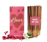 Folkulture Lover Incense Sticks | 120 Luxury Insense Sticks Gift Set | Vanilla & Rose Organic insense Sticks | 8 Inch 45-60 Min Burn Carbon-Free for Her