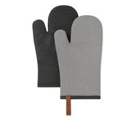 Folkulture Oven Mitts Heat Resistant 12" x 5.5" or Silicone Oven Mitts, 100% Cotton Oven Mits/Glove Set or Cooking Gloves, Cute Kitchen Mittens, Kitchen Oven Mitt Set (Charcoal)