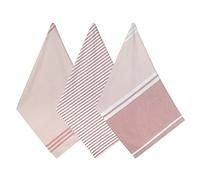 Folkulture Pink Kitchen Towels with Hanging Loop, Dish Towels for Kitchen Décor, Kitchen Hand Towels or Tea Towels for Kitchen, Farmhouse or Boho Kitchen Towels, 20" x 28", Set of 3