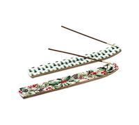 Folkulture Set of 2 Incense Holder or Incense Burner, 10 Inch Modern Insence Holder for Sticks, Wooden Ash Catcher for Christmas Decorations, Insenses Holder - Mango Wood, Seasons