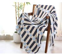 Folkulture Throw Blanket for Couch 152x128 cms, 100% Recycled Cotton Couch Blanket and Throws For Chair, Soft Throw Blanket For Bed or Bed Throws For Sofa, Lightweight Throws For Holiday (Winter Blue)