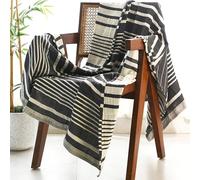 Folkulture Throw Blanket for Couch 152x128 cms, 100% Recycled Cotton Couch Blanket and Throws For Chair, Soft Throw Blanket For Bed or Bed Throws For Sofa, Lightweight Throws For Winter (Steel Gray)