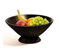 Folkulture Wooden Fruit Bowl for Kitchen Island| Countertop or Decorative-Centerpiece Table Decorations| Decorative-Bowl or Fruits Tray or Fruit's Holder for Kitchen Counter Decor (Charcoal)
