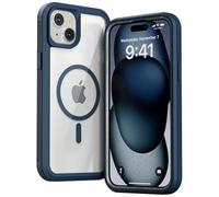 Follaroma for iPhone 15 Case, Compatible with MagSafe, Heavy Duty Shockproof Protection Phone Cases, Double Layer Transparent Magnetic Protective Cover for iPhone 15, 6.1 inch, Dark Blue