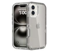 Follaroma for iPhone 16 Plus Case, Heavy Duty Shockproof Protection Phone Cases, Dual Layer Transparent Protective Cover Compatible with iPhone 16 Plus Phone Case, 6.7 inch,Crystal Grey