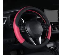 Follicomfy Auto Car Leather Steering Wheel Cover Anti Slip Wrap 15" (Hot Pink)