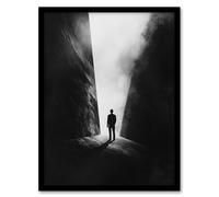 Follow Light Silhouette Door Sci Fi Conceptual Framed Art Print Artery8 Black W12 inch x H16 inch