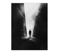 Follow Light Silhouette Door Sci Fi Conceptual Wall Art Print Artery8 Black W24 inch x H32 inch