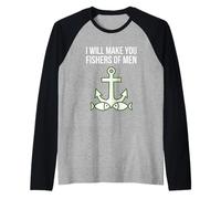 Follow Me and I Will Make You Fishers of Men Raglan Baseball Tee
