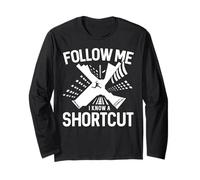 Follow Me I Know A Shortcut Funny Parkour Silhouette Novelty Long Sleeve T-Shirt
