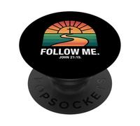 Follow Me John 21:19 Christian Sunset Pathway Design PopSockets Adhesive PopGrip