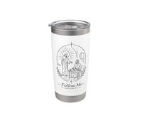Follow Me Matthew 9:9 Christian Line Art Stainless Steel Insulated Tumbler