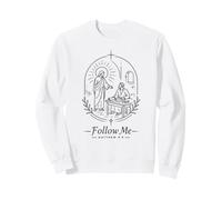 Follow Me Matthew 9:9 Christian Line Art Sweatshirt