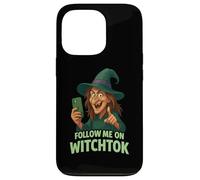 Follow Me on Witchtok Funny Old Witch with Phone Halloween Case for iPhone 13 Pro