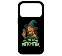 Follow Me on Witchtok Funny Old Witch with Phone Halloween Case for iPhone 17 Pro
