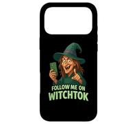 Follow Me on Witchtok Funny Old Witch with Phone Halloween Case for iPhone 17 Pro Max