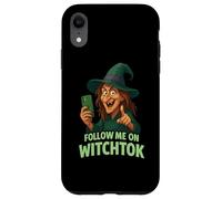 Follow Me on Witchtok Funny Old Witch with Phone Halloween Case for iPhone XR