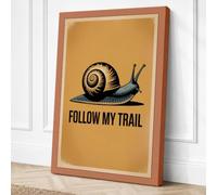 Follow My Trail Vintage Canvas Wall Art Print 18x12 Inch
