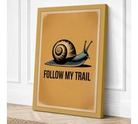 Follow My Trail Vintage Canvas Wall Art Print 18x12 Inch